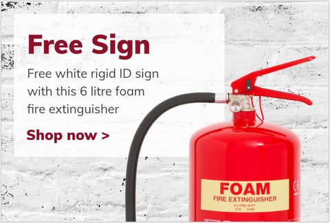 Free sign with 6 litre foam fire extinguisher