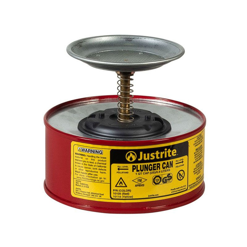 Justrite Safety Plunger Cans
