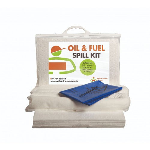 20 Litre Oil & Fuel Spill Kit - Clip Top Bag