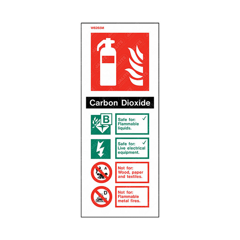 CO2 extinguisher information sign 200 x 80