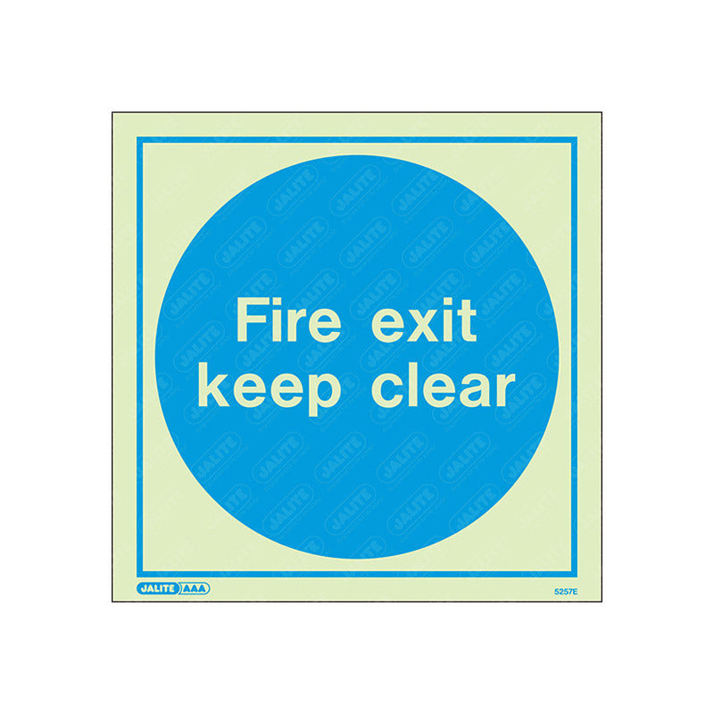 Fire Exit Keep Clear 200 x 200 Photoluminescent