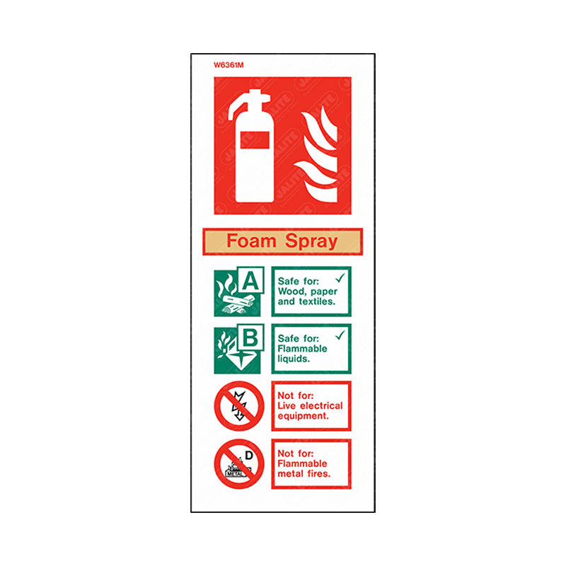 AFFF extinguisher information Sign 200 x 80