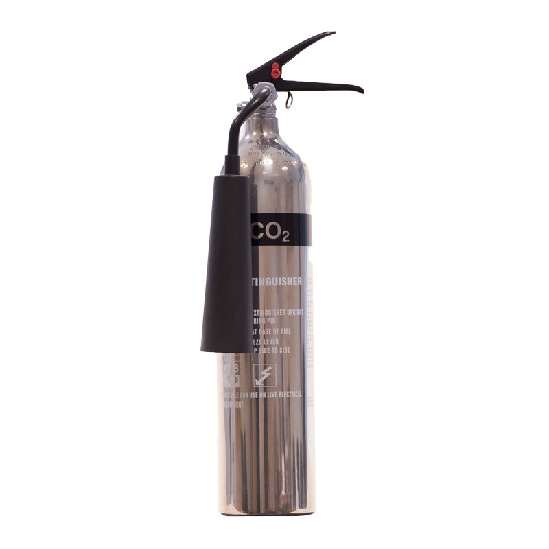 Polished Aluminium 2kg Co2 Fire Extinguisher