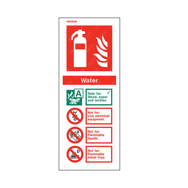 Water extinguisher information sign 200 x 80