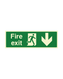 Fire Exit Arrow Down Sign 450 x 150 Photoluminescent