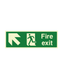 Fire Exit Arrow Up Left Sign 300 x 100 Photoluminescent