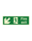 Fire Exit Arrow Down Left Sign 300 x 100 Photoluminescent