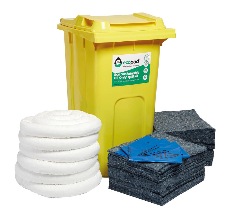 240 litre Eco Sustainable Oil and Fuel Spill Kit - Wheeled Bin