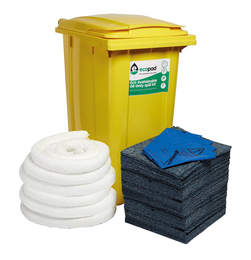 360 litre Eco Sustainable Oil and Fuel Spill Kit - Wheeled Bin