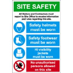1mm Rigid Plastic 600X900 Site Safety Sign