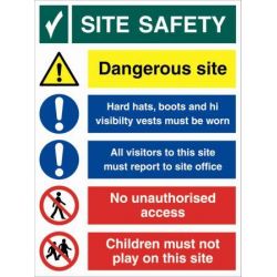 4mm Fluted PVC 600X800 Site Safety Sign