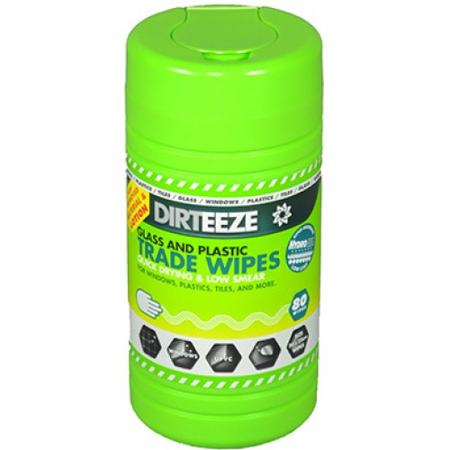 Dirteeze Glass and Plastic Trade Wipes (8 x 80 Wipe Tubs)