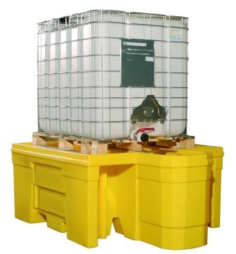 Single IBC Spill Pallet and Integrated Dispenser