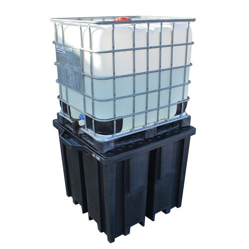 Recycled Black Single IBC Spill Pallet with Four Way Entry