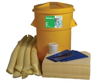 90 litre Ecospill Chemical Spill Kit - Circular PE Bin
