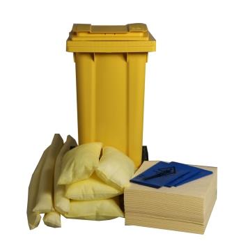 120 litre Ecospill Chemical Spill Kit - Wheeled Bin