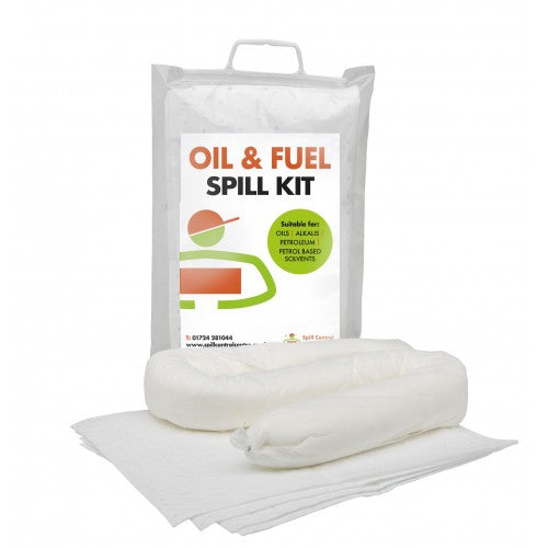 10 Litre Oil & Fuel Spill Kit - Mini Clip Top Bag