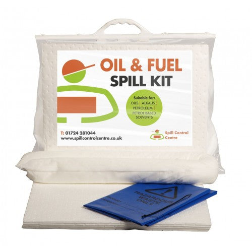 15 Litre Oil & Fuel Spill Kit - Clip Top Bag