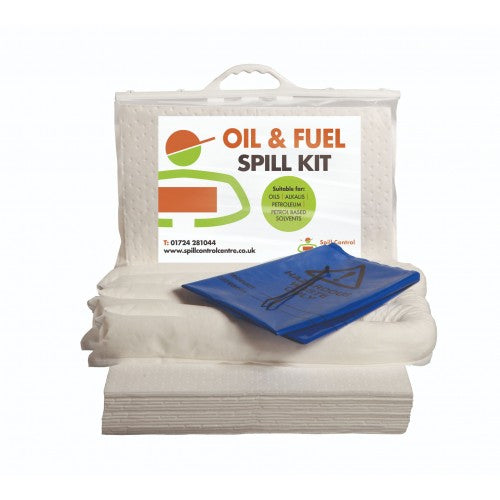 30 Litre Oil & Fuel Spill Kit - Clip Top Bag