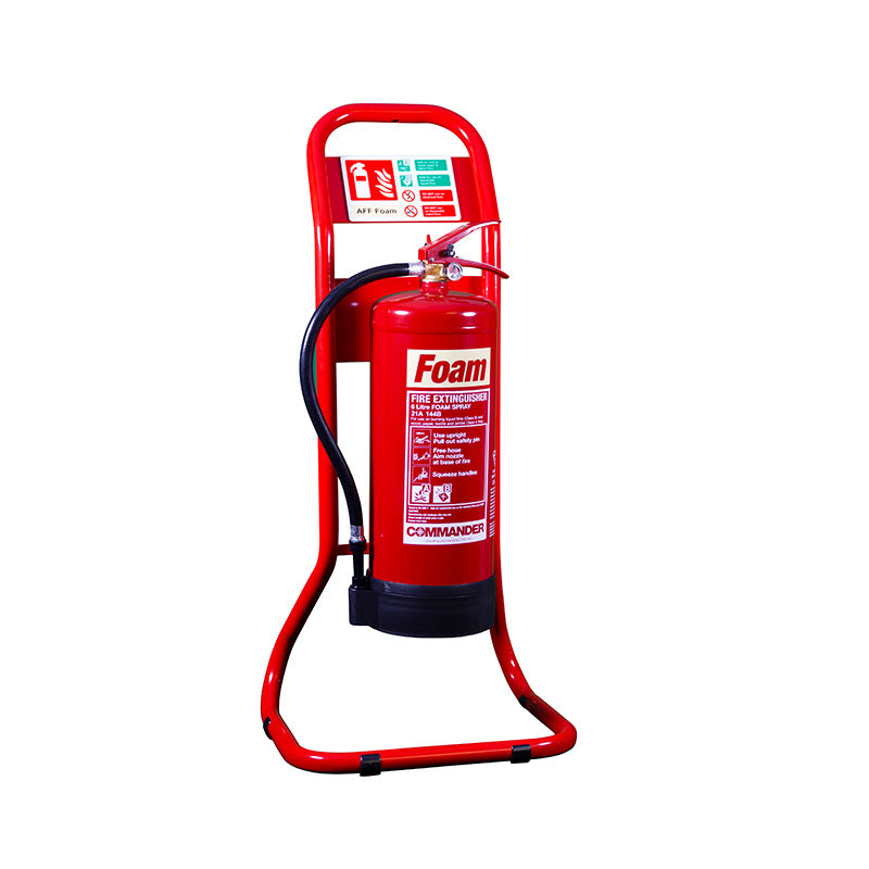 Red tubular Single Fire Extinguisher stand