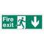 Fire exit man arrow down 400 x 150