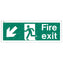 Fire exit man arrow down left 340 x 120