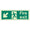 Fire exit man arrow down left  340 x 120 Photoluminescent