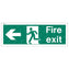 Fire exit man arrow left 340 x 120