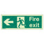 Fire exit man arrow left 340 x 120 Photoluminescent