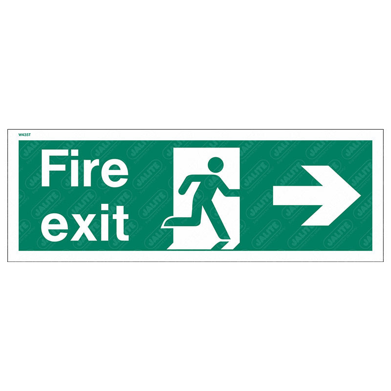 Fire exit man arrow right 340 x 120