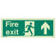 Fire exit man arrow up 340 x 120 Photoluminescent