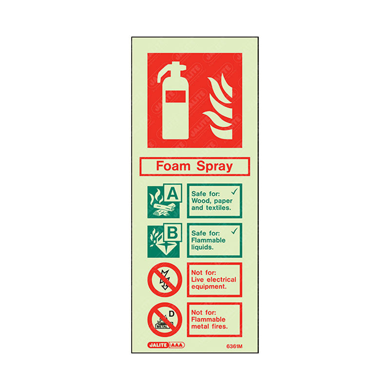 AFFF Foam extinguisher information sign 200 x 80 Photoluminescent
